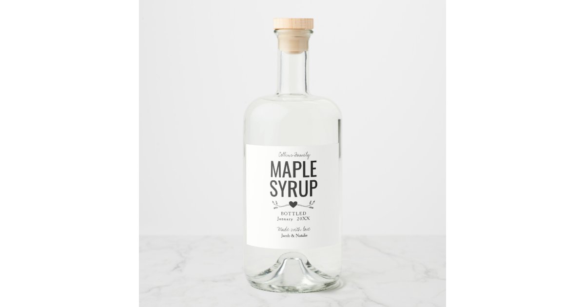 custom homemade maple syrup wedding favor liquor bottle label | Zazzle.com