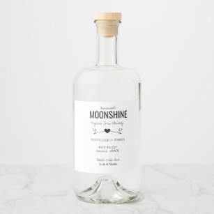 custom homemade moonshine wedding favor liquor bottle label