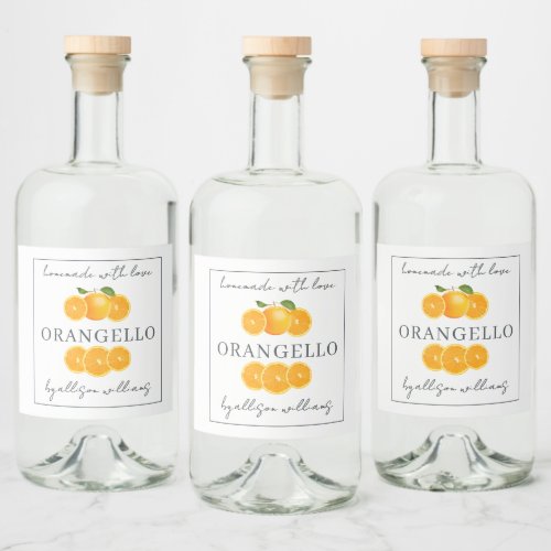 Custom Homemade Orangecello Label