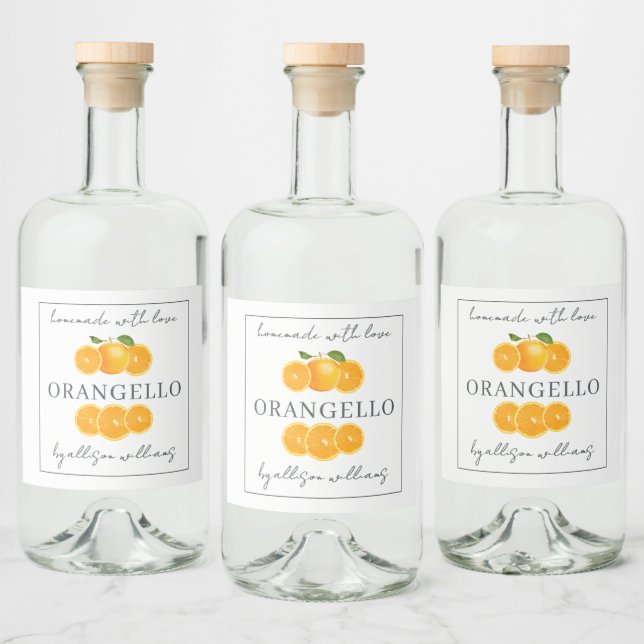 Custom Homemade Orangecello Label (Bottles)