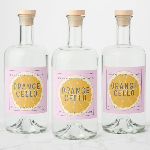 Custom Homemade Orangecello Label