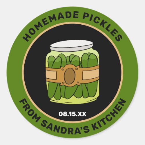 Custom Homemade Pickles  Jar Food Labels