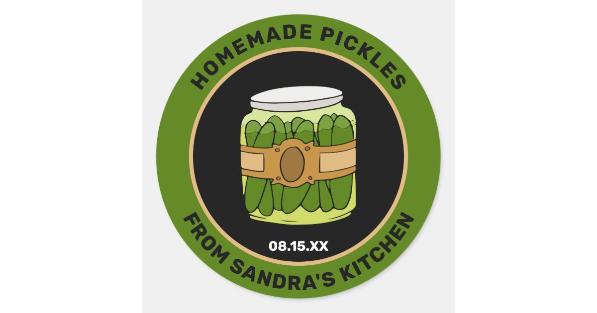 Custom Pickle Canning Label Food Gift Personalized Jar From The Kitchen Of  Lid Mason - Yahoo Shopping