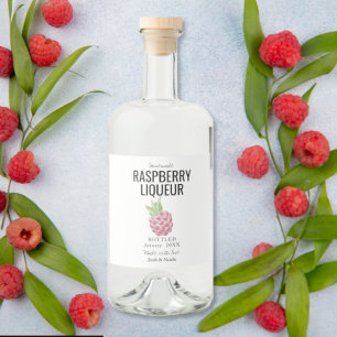 custom homemade raspberry liquor wedding favor bottle label