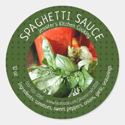 Custom Homemade Spaghetti Sauce Classic Round Sticker
