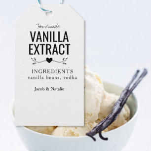 custom homemade vanilla extract wedding wine label