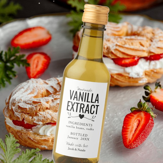 Custom Homemade Vanilla Extract Wedding Wine Label (Creator Uploaded)