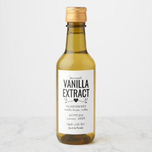 custom homemade vanilla extract wedding wine label