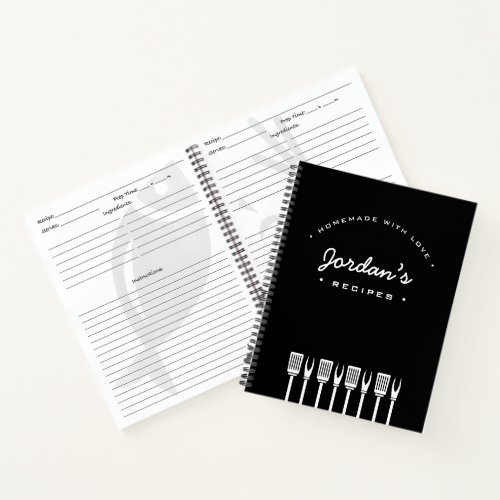 Custom Homemade with Love Chef Recipe Notebook