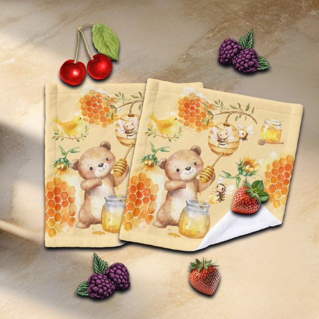 Custom Honey Bear Bees Kids Wash Cloth (Creator Uploaded)