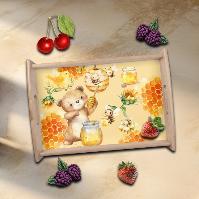 Custom Honey Bear Bees Serving Tray (Creator Uploaded)