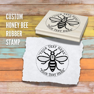 Custom Honey Bee Rubber Stamp