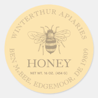 Custom Honey Business Promotional Classic Round Sticker