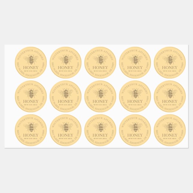 Custom Honey Business Promotional Kids' Labels (Sheet)