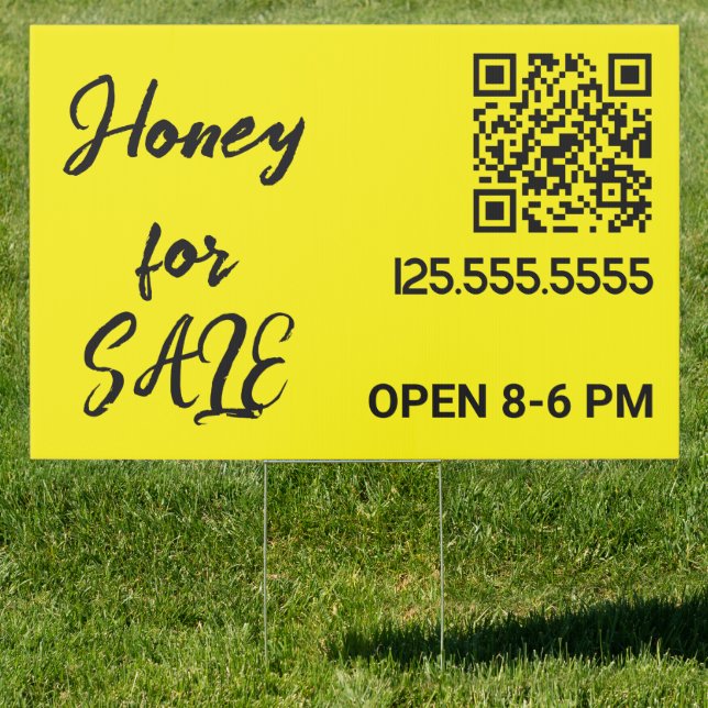 🐝 Custom Honey For Sale Business QR Sign (Insitu)