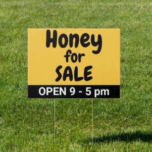 Weatherproof Yard Sign Honey Farmer/'s Market Food Fair Yellow Lawn Garden