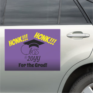 Custom Honk Class of Year For The Grad-Black  Car Magnet