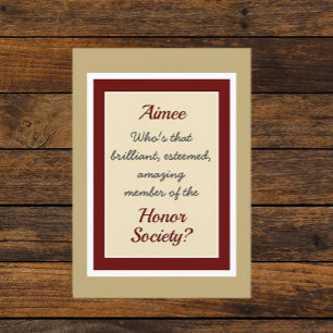 Custom Honor Society Congratulations card