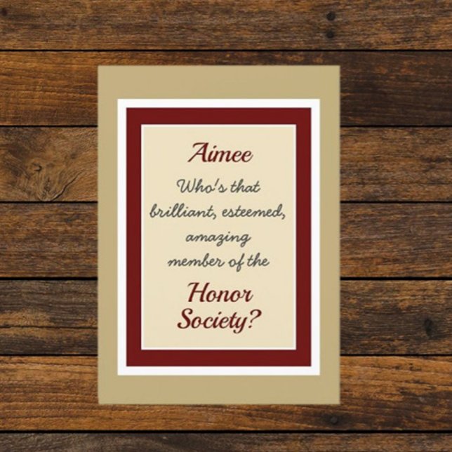 Custom Honor Society Congratulations card (Creator Uploaded)
