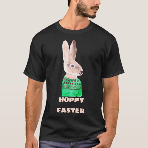 Custom HOPPY EASTER Bunny Funny Gag for men T_Shirt