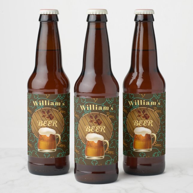 Custom Hops  Beer Bottle Label (Bottles)