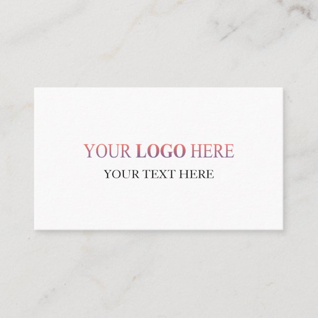 Custom Horizontal Logo – No Minimum Order Business Card (Front)