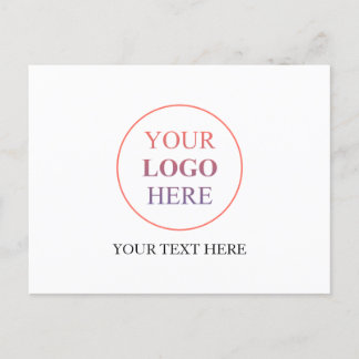 Custom Horizontal Logo – No Minimum Order Invitation Postcard