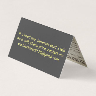 Custom Horizontal Tent Fold Folded Business Card
