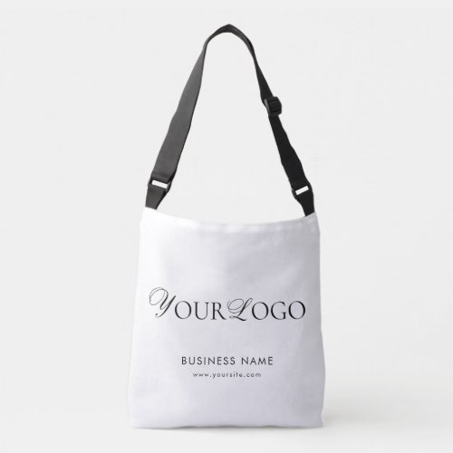 Custom Horizontal Thin Logo Text Business Company  Crossbody Bag