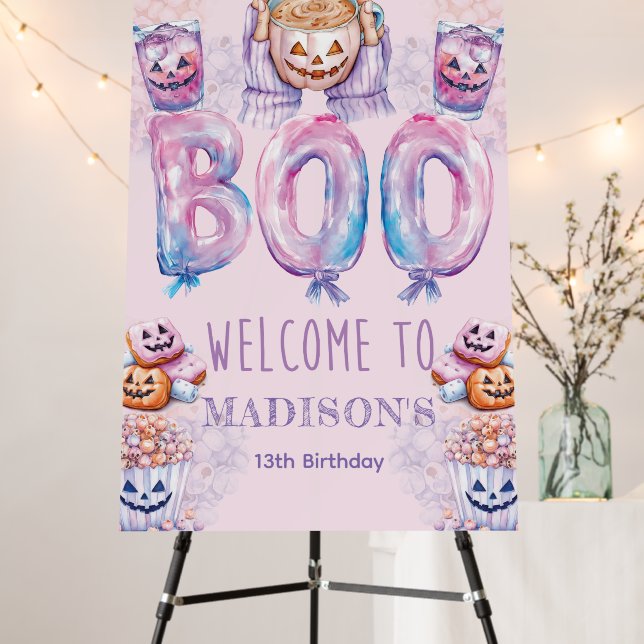 Custom Horror Movie Birthday Sleepover Sign (In Situ (Stand))