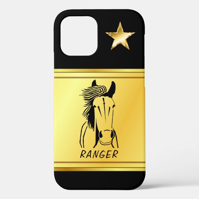 Custom Horse Apple IPhone 12 (Tough) Phone Case (Back)