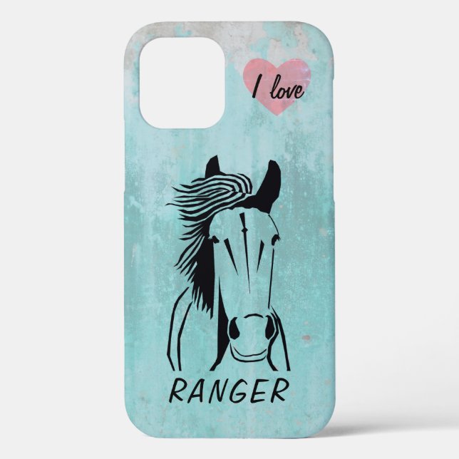 Custom Horse Apple IPhone 12 (Tough) Phone Case (Back)