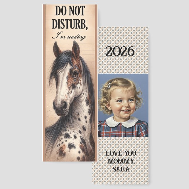 Custom Horse Bookmark -  Photo Personal back (Front & Back)