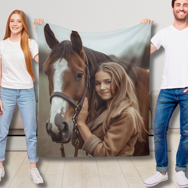 Custom Horse Fleece Blanket Daughter Gift Ideas (Creator Uploaded)