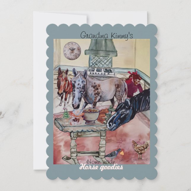 custom horse goodies label invitation (Front)