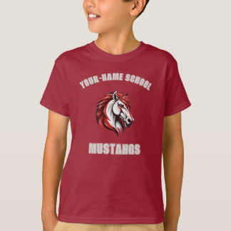 CUSTOM Horse Mustang Stallion Mascot | Red & Grey  T-Shirt