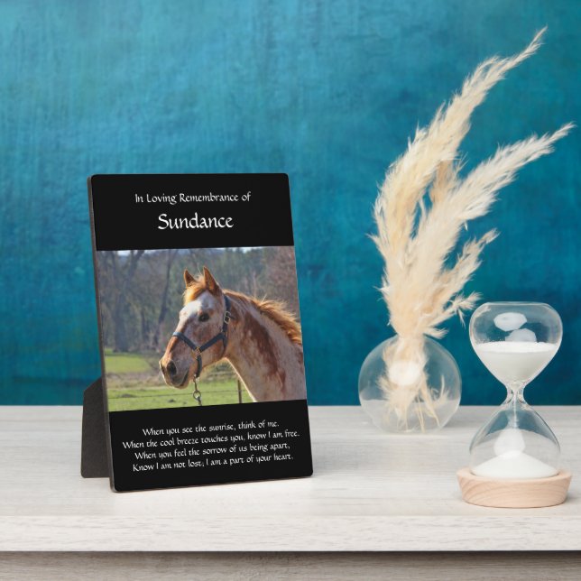 Custom Horse Name and Photo Memorial Plaque (Side)