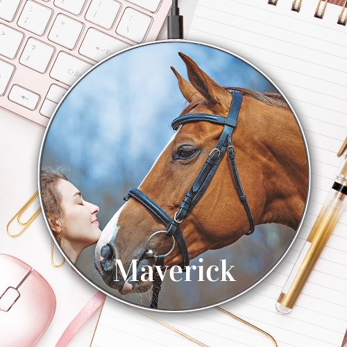 Custom Horse Photo Personalized Equestrian  Wireless Charger