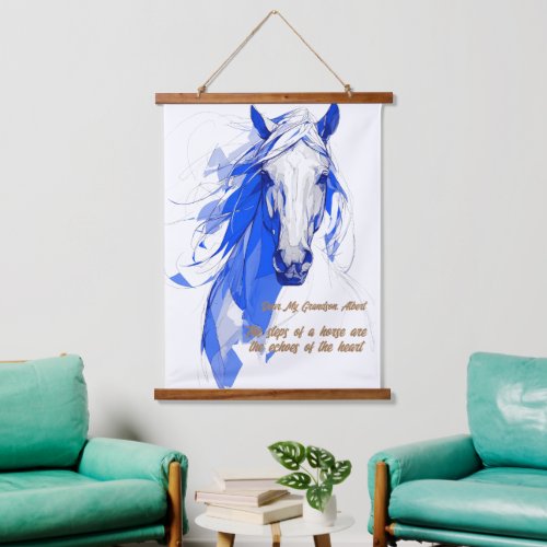 Custom Horse picture of Wood Topped Wall Tapestry
