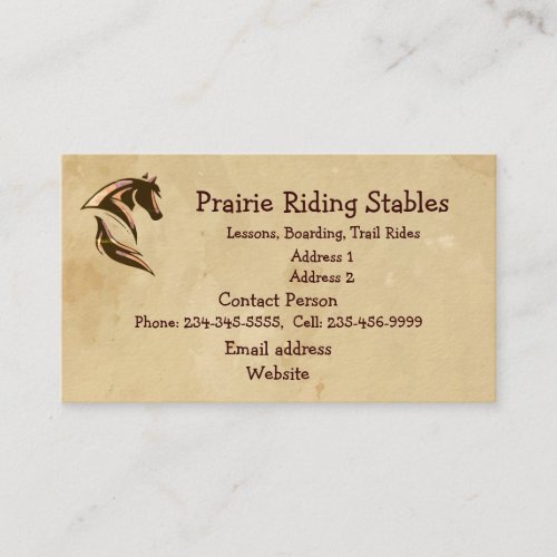 Custom Horse Riding Stables Animal Business Card