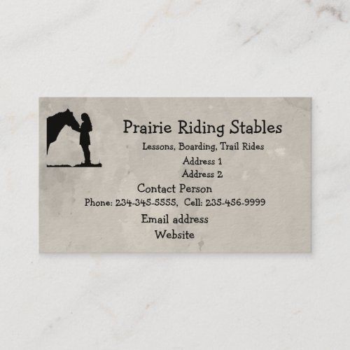 Custom Horse Riding Trail Riding Stable Business Card