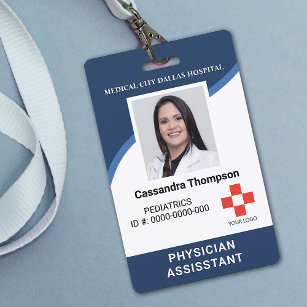 Custom Hospital Employee Logo and Photo ID Badge