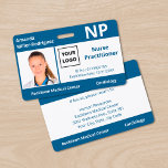 Custom Hospital Employee Logo Blue White Photo ID Badge