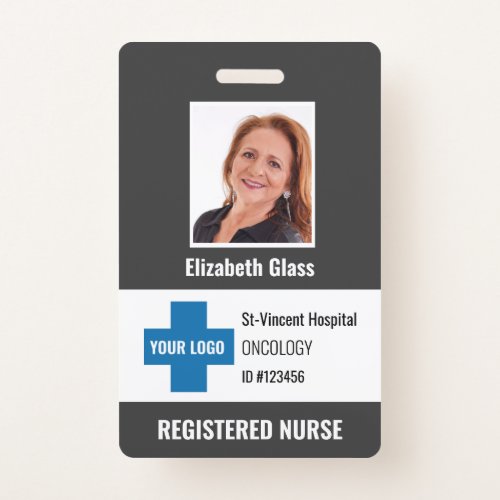 Custom Hospital Employee Logo Photo ID Badge