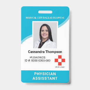 Custom Hospital Employee Logo Photo ID Badge