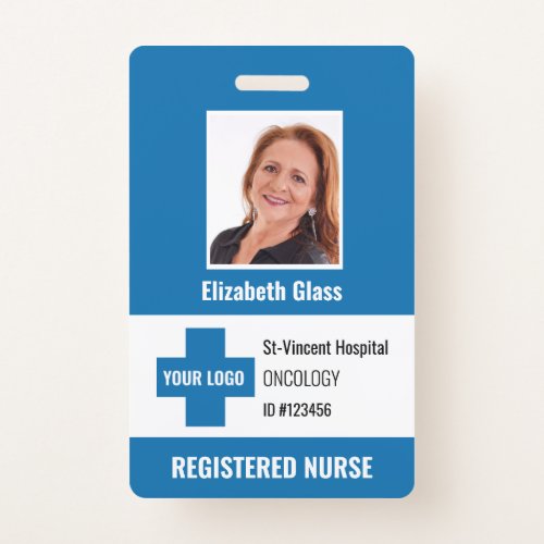 Custom Hospital Employee Logo Photo ID Badge