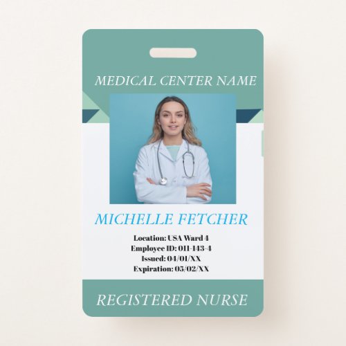 Custom Hospital Employee Photo ID Badge