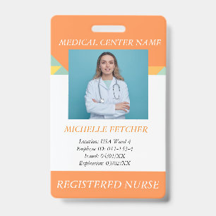 Custom Hospital Employee Photo ID Badge 