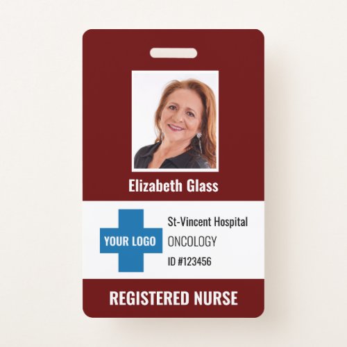 Custom Hospital Logo Photo ID Badge