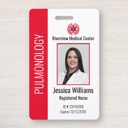 Custom Hospital Medical Employee Photo Badge Red